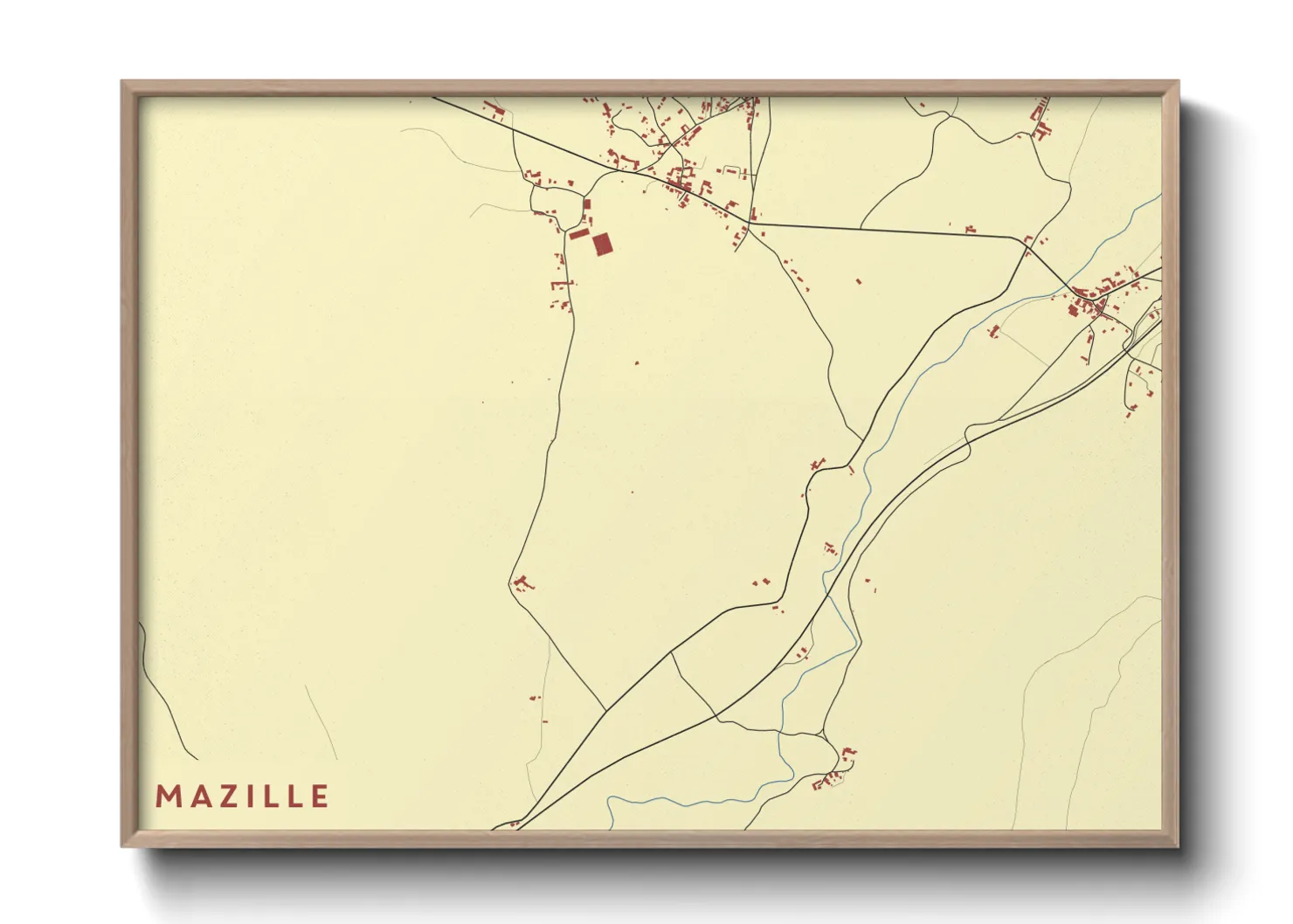Une affiche de carte sur Mazille