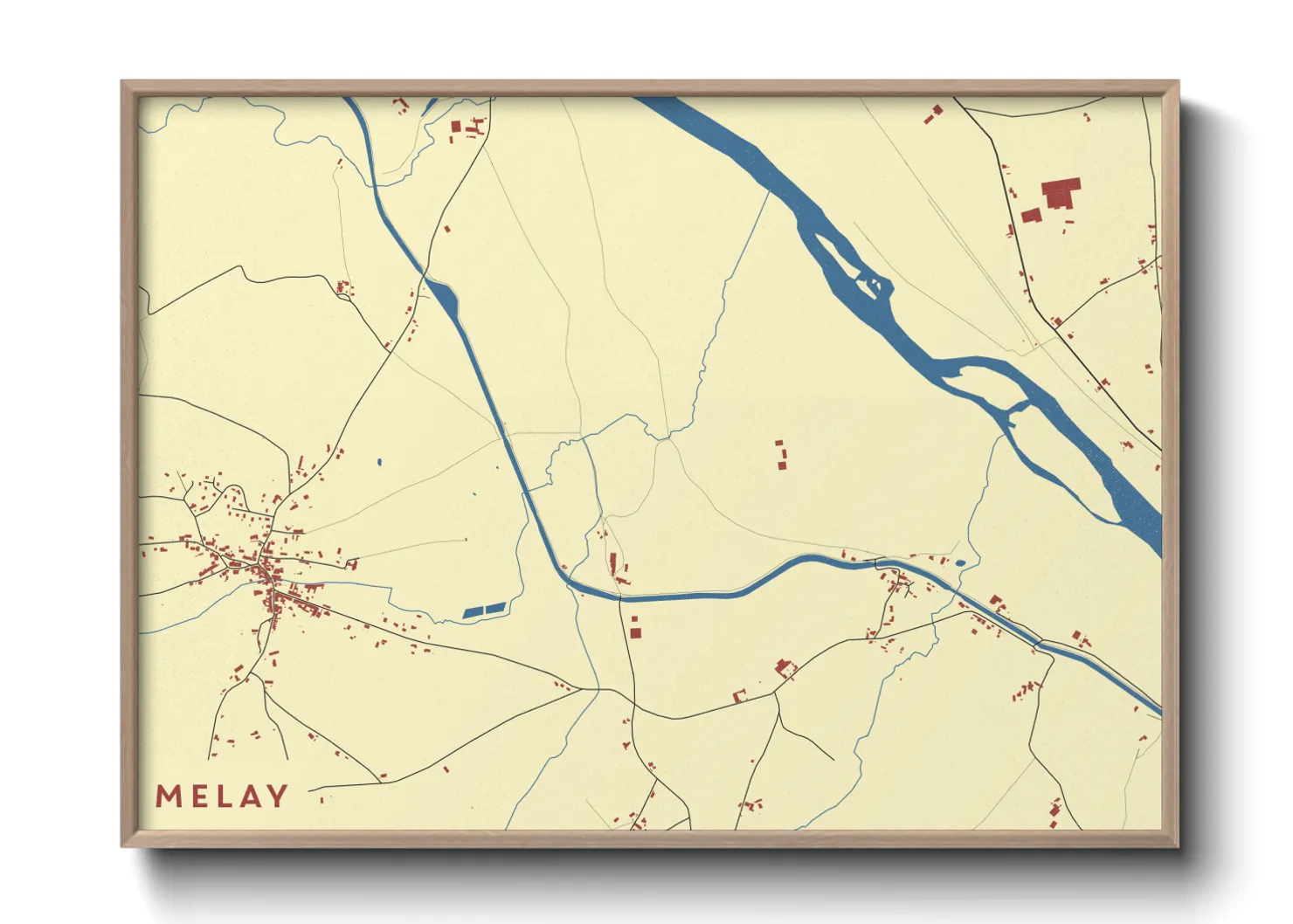 Une affiche de carte sur Melay
