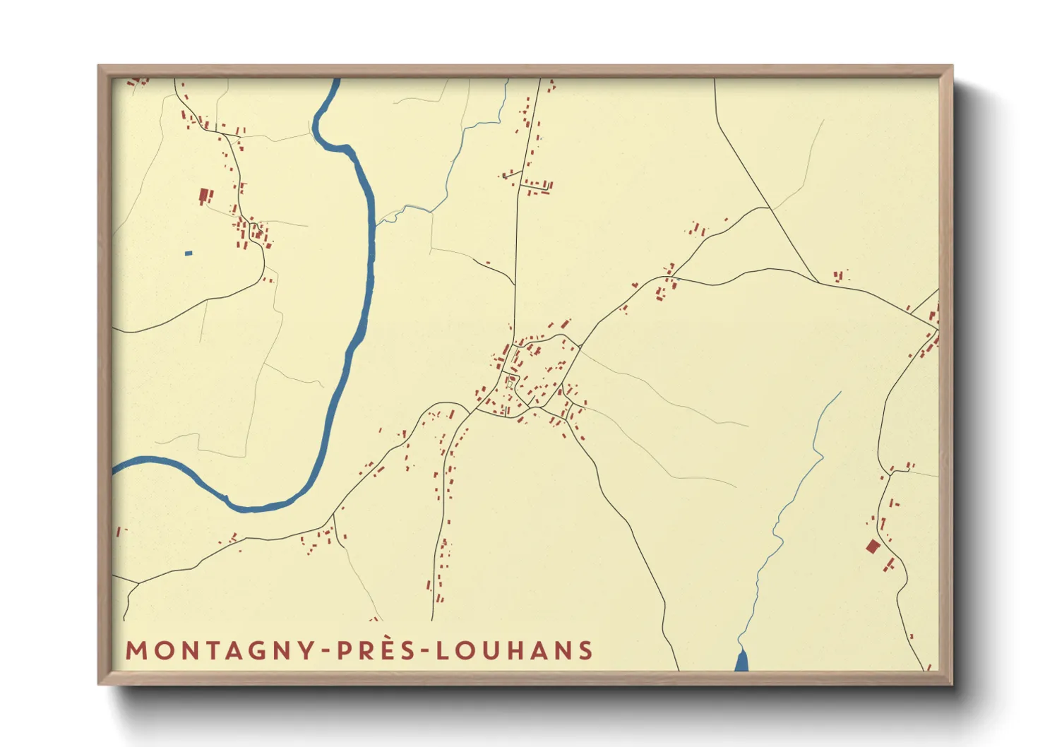 Une affiche de carte sur Montagny-près-Louhans