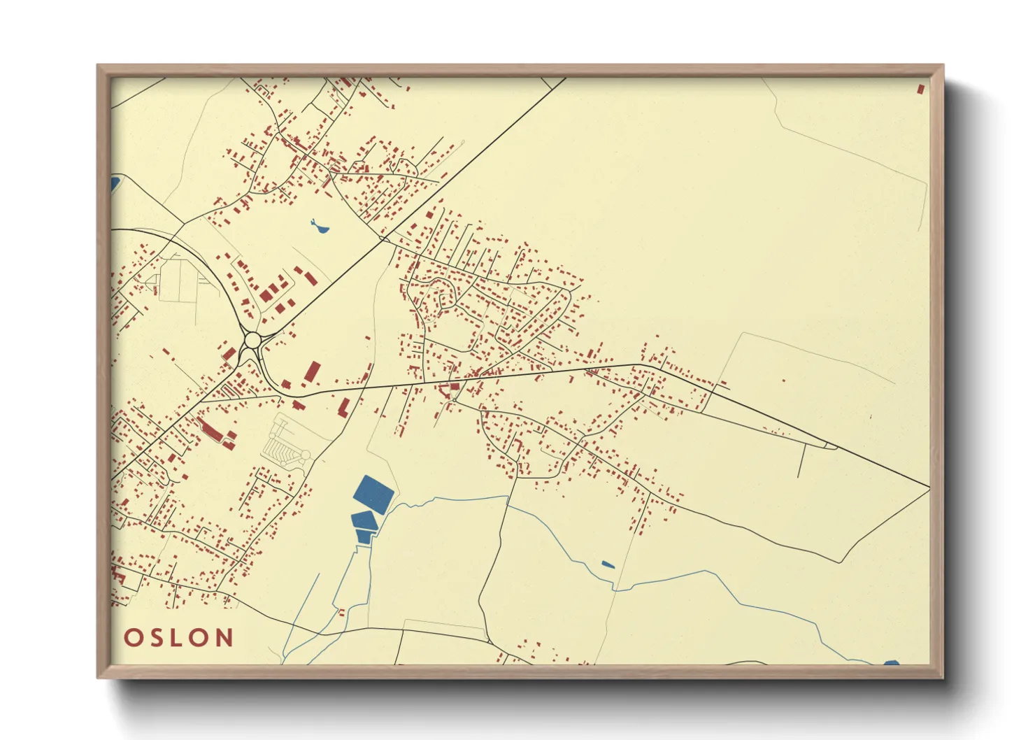 Une affiche de carte sur Oslon