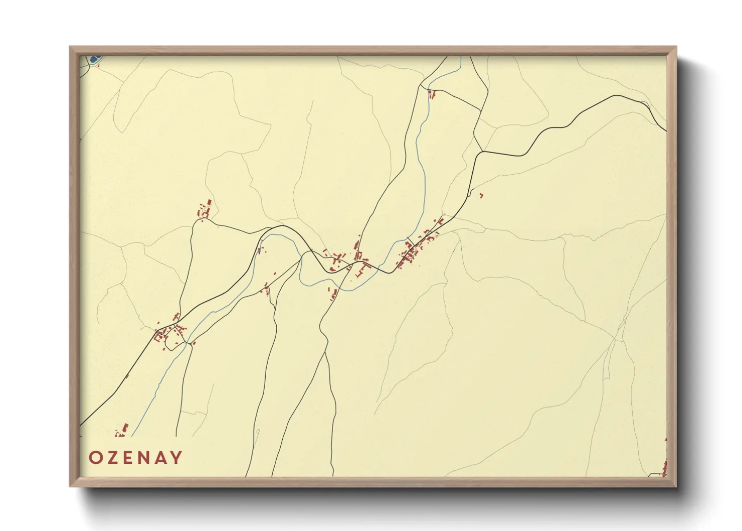 Une affiche de carte sur Ozenay