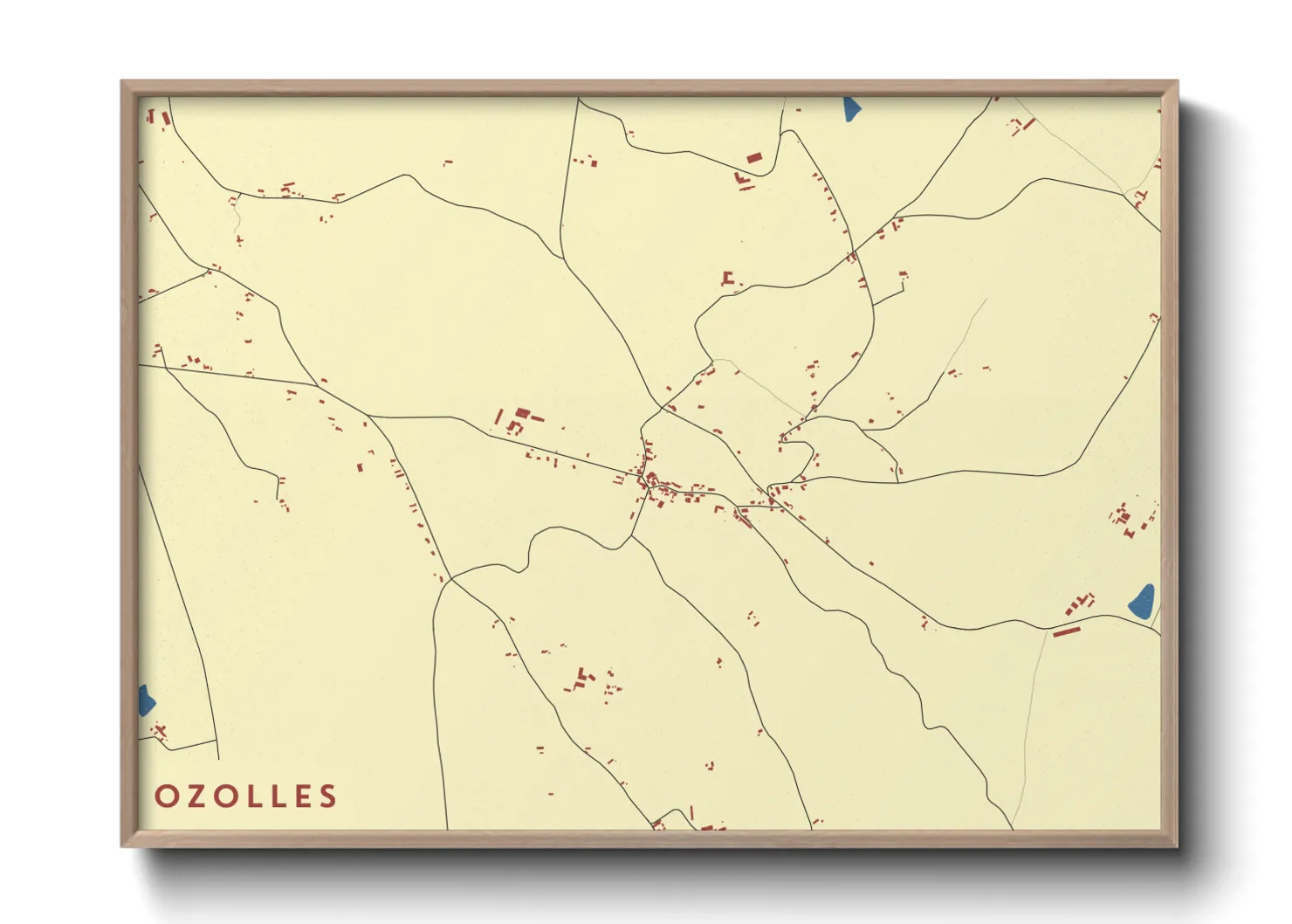Une affiche de carte sur Ozolles
