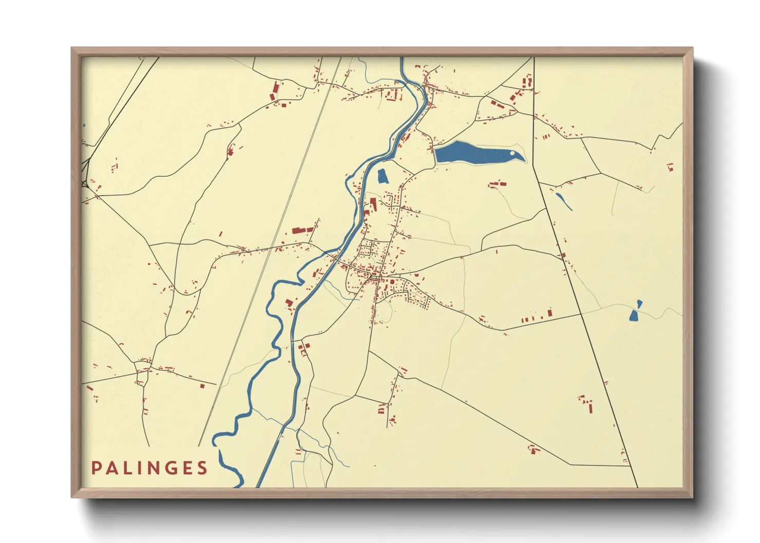 Une affiche de carte sur Palinges