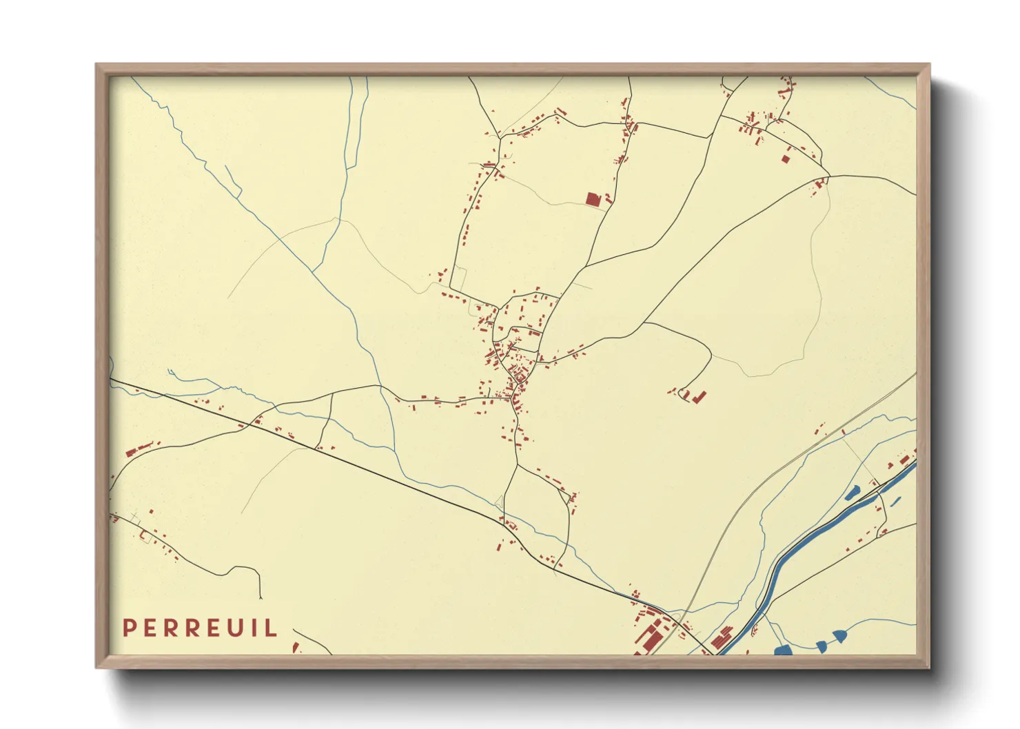 Une affiche de carte sur Perreuil