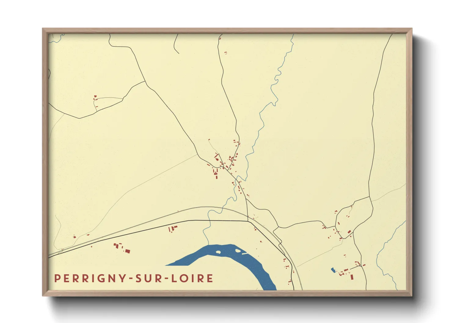 Une affiche de carte sur Perrigny-sur-Loire