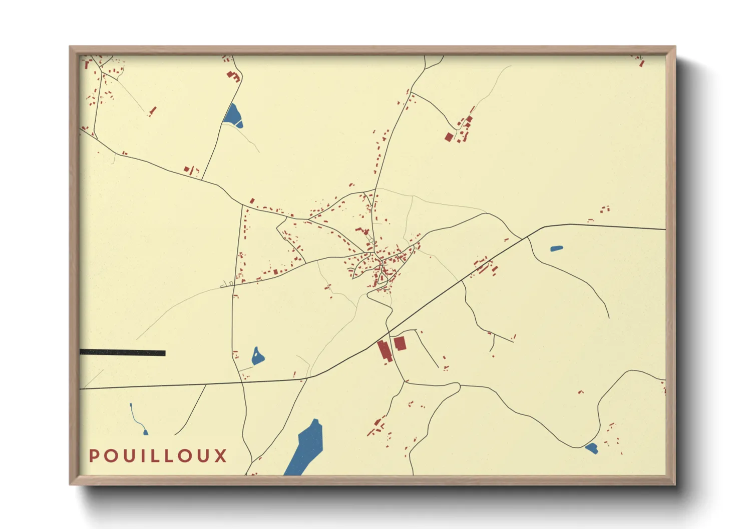 Une affiche de carte sur Pouilloux