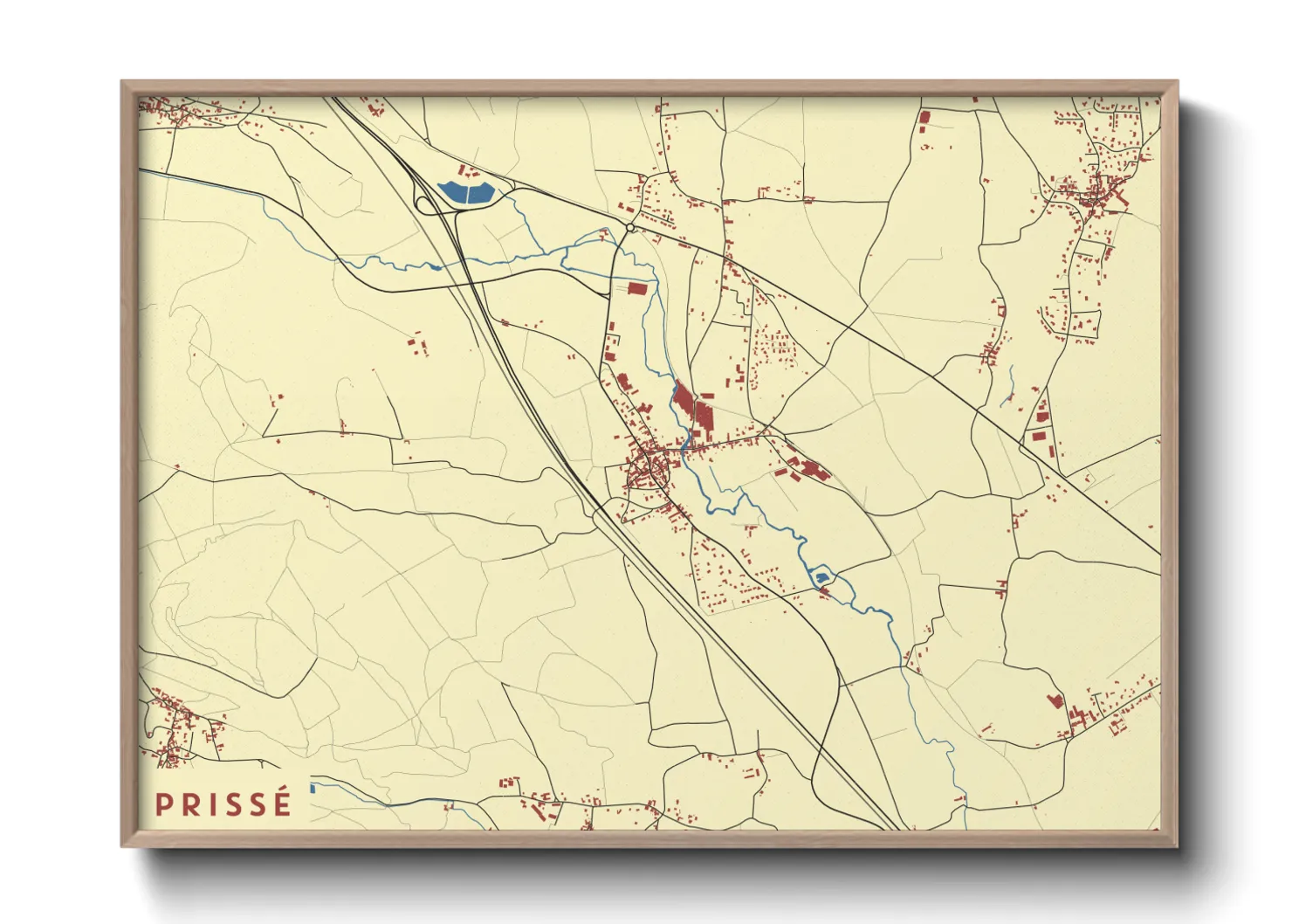 Une affiche de carte sur Prissé