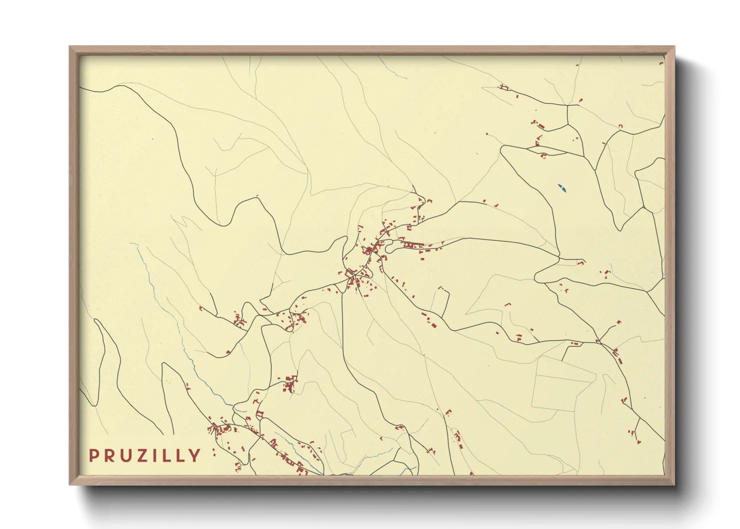 Une affiche de carte sur Pruzilly