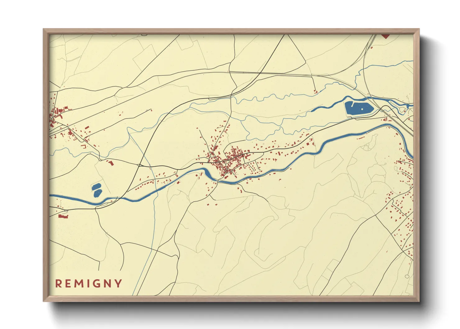 Une affiche de carte sur Remigny
