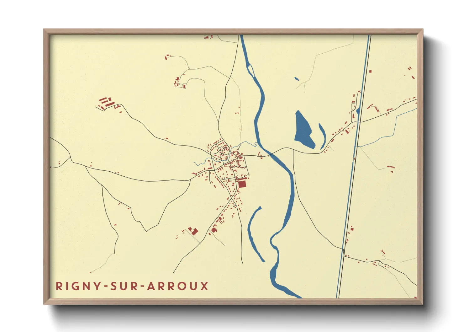 Une affiche de carte sur Rigny-sur-Arroux