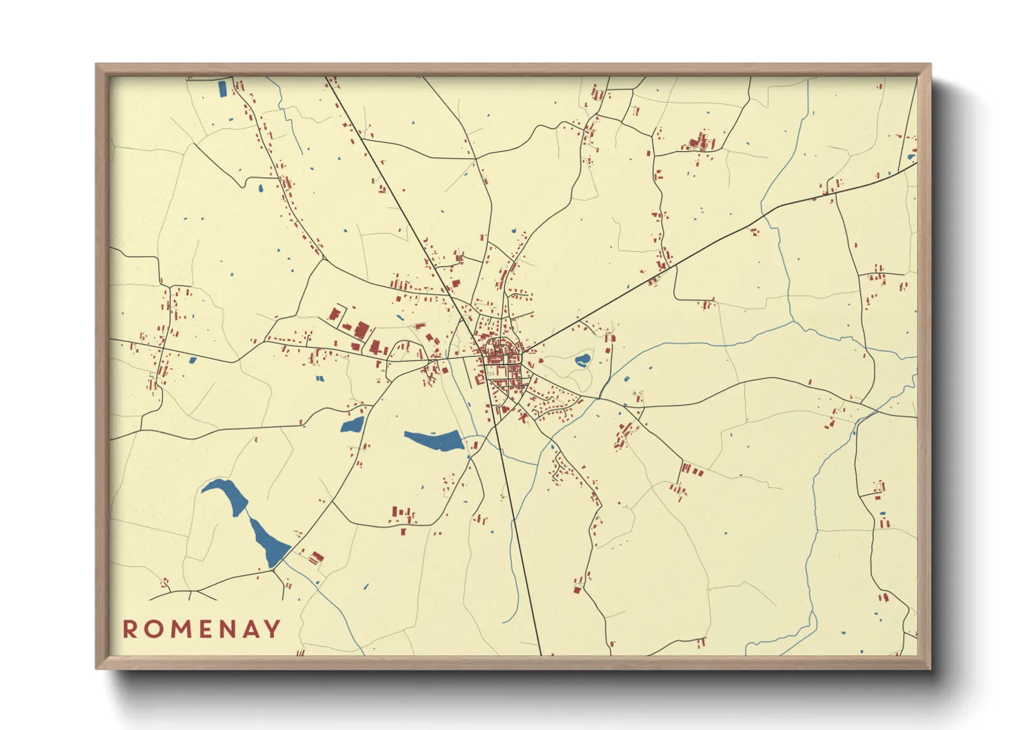 Une affiche de carte sur Romenay