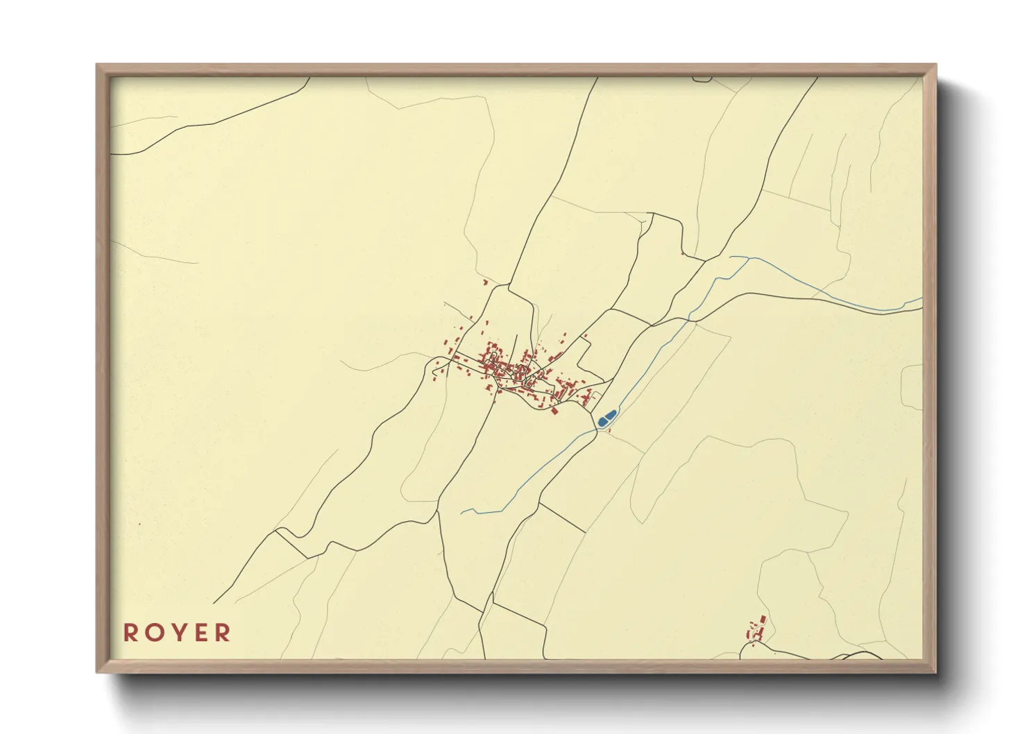 Une affiche de carte sur Royer