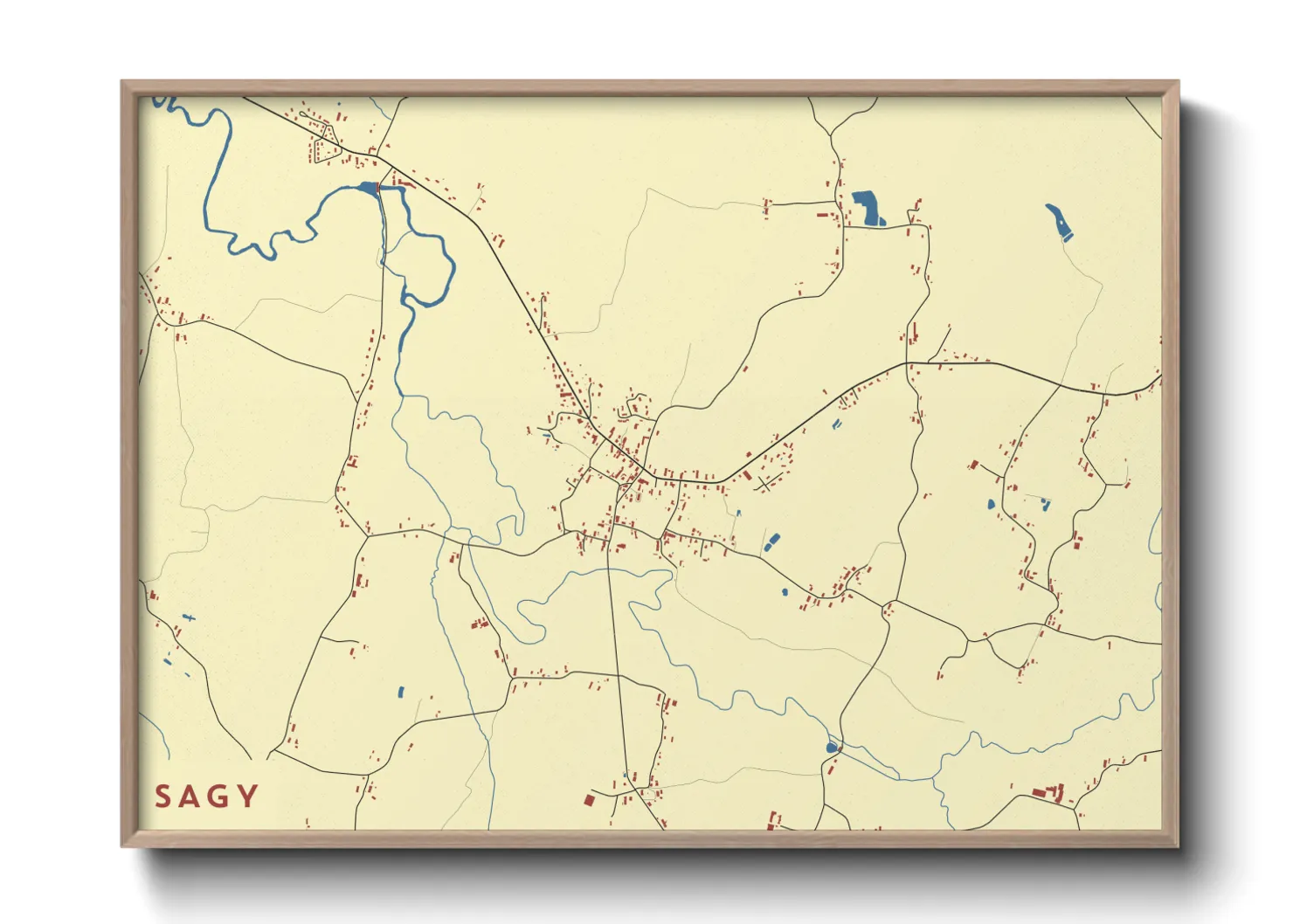 Une affiche de carte sur Sagy