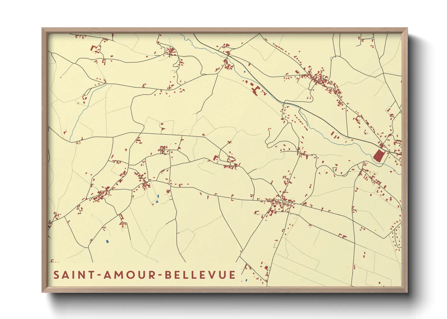 Une affiche de carte sur Saint-Amour-Bellevue