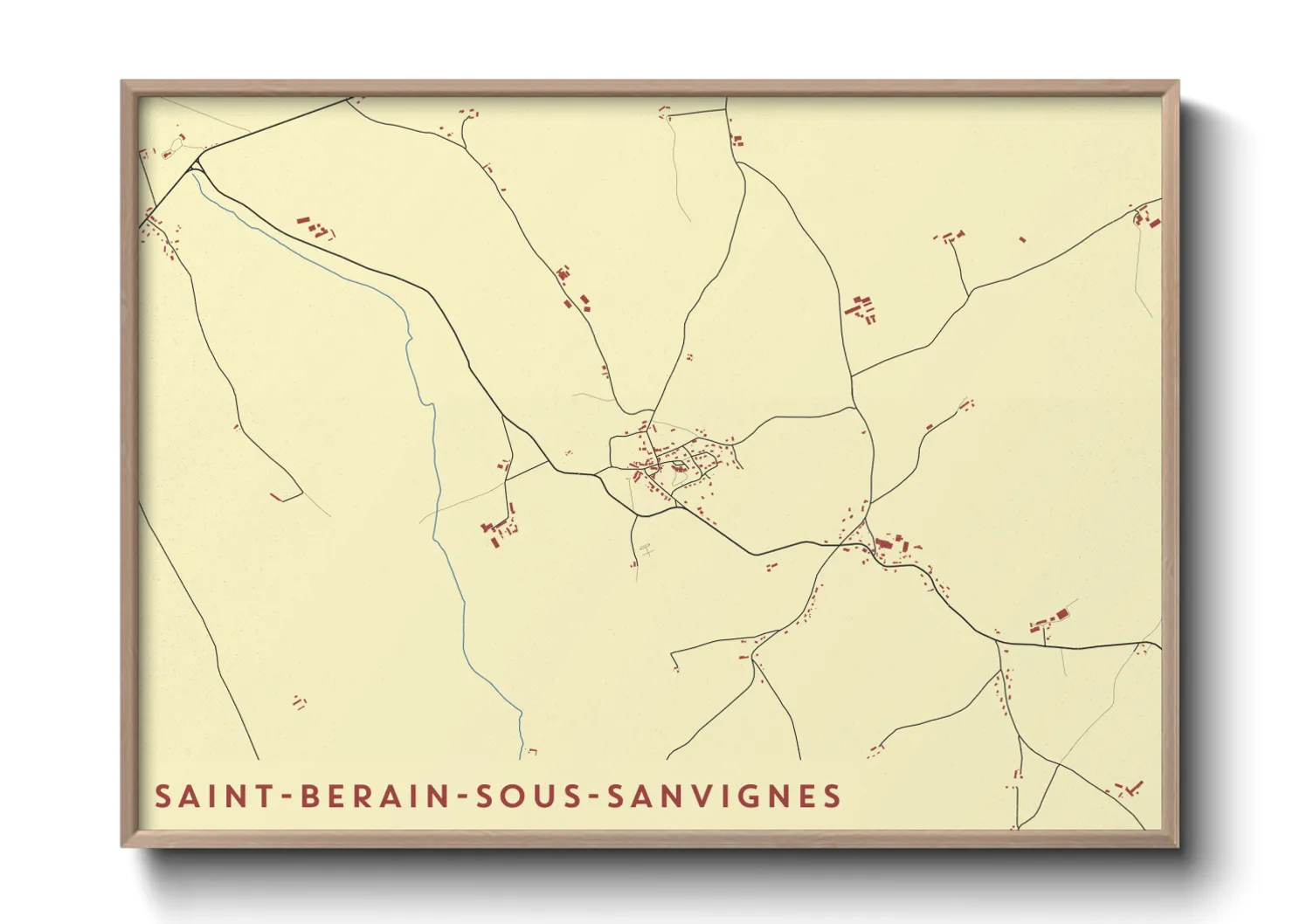 Une affiche de carte sur Saint-Berain-sous-Sanvignes