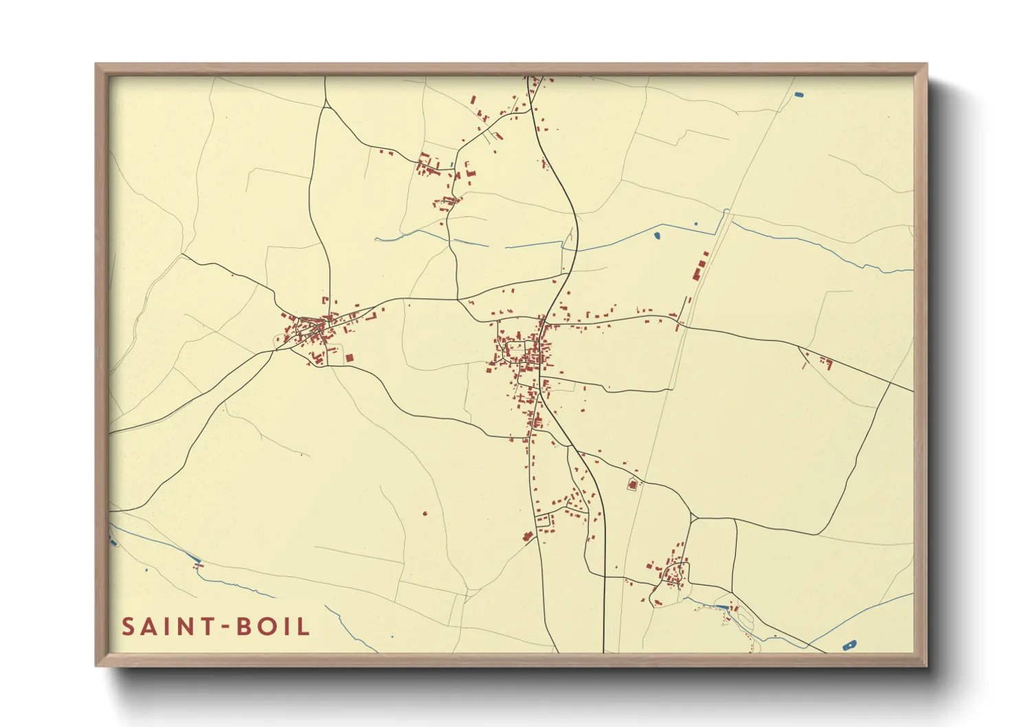 Une affiche de carte sur Saint-Boil