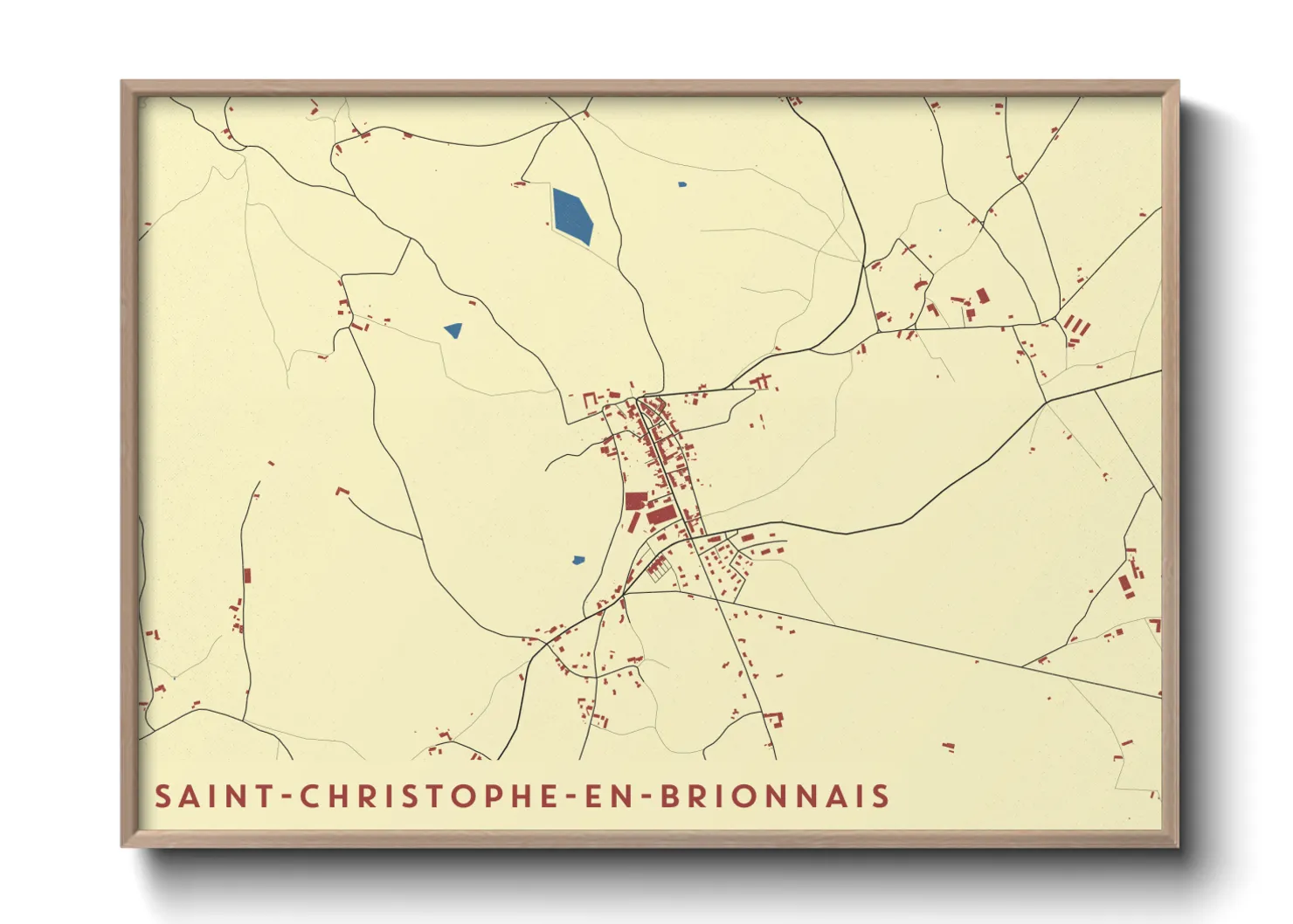 Une affiche de carte sur Saint-Christophe-en-Brionnais