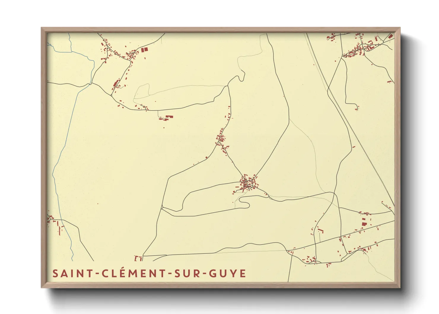 Une affiche de carte sur Saint-Clément-sur-Guye