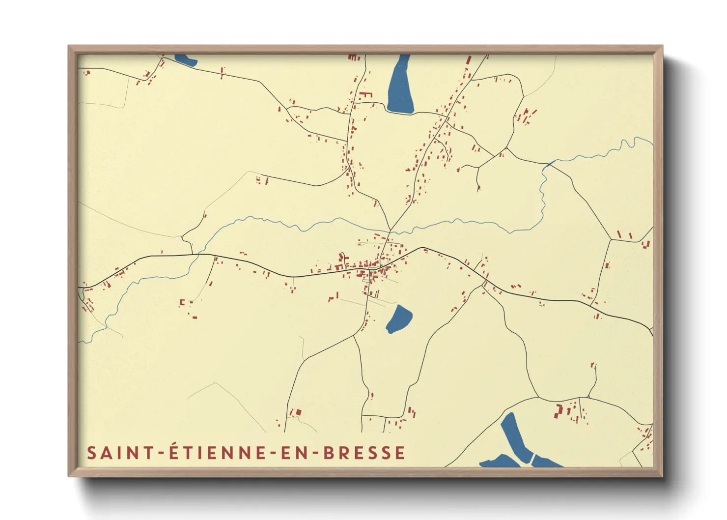 Une affiche de carte sur Saint-Étienne-en-Bresse