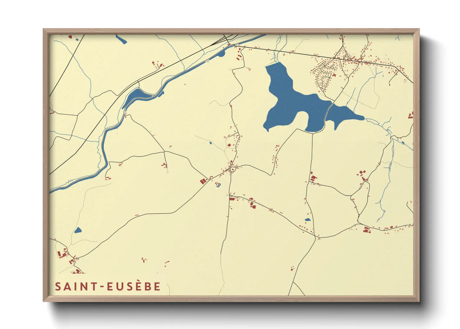 Une affiche de carte sur Saint-Eusèbe