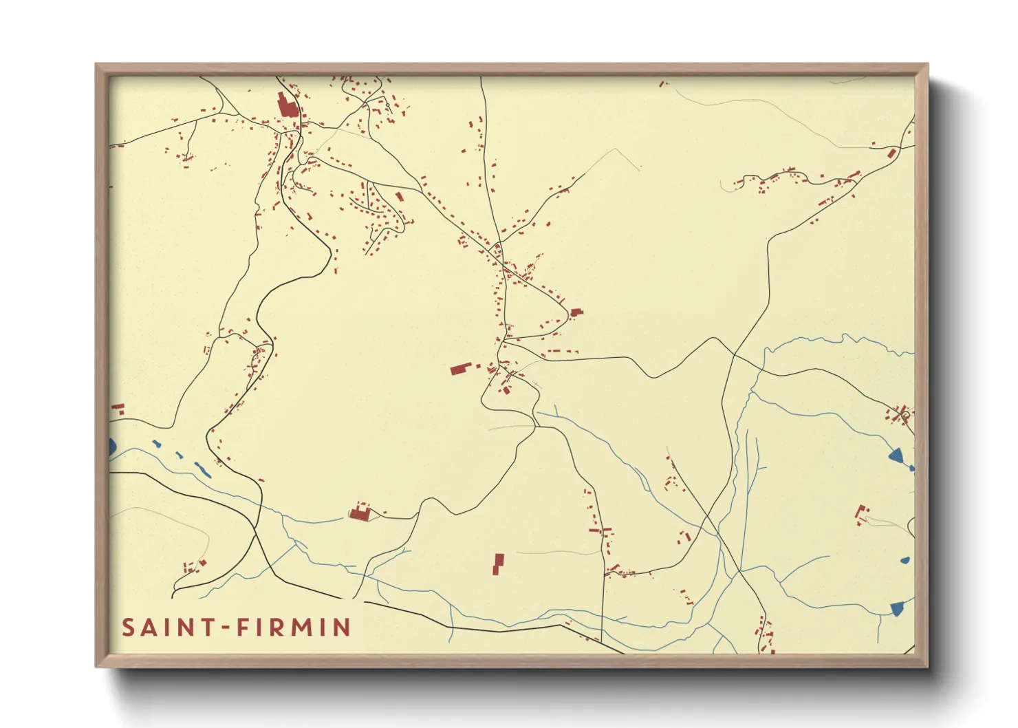Une affiche de carte sur Saint-Firmin