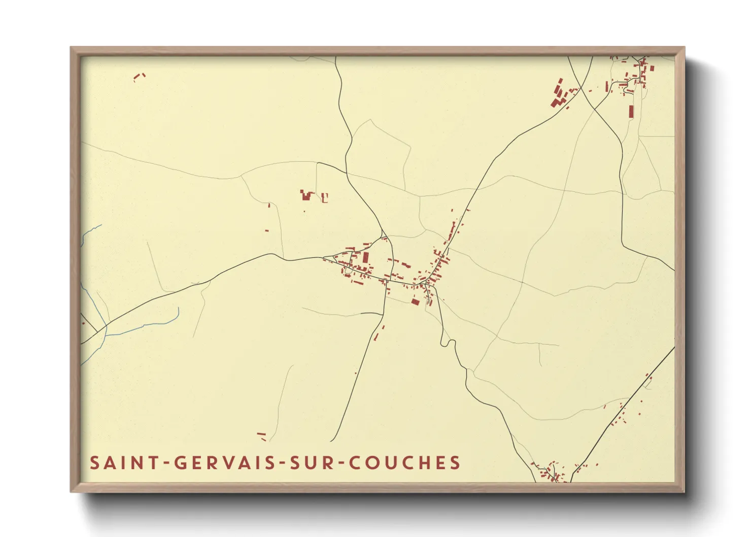 Une affiche de carte sur Saint-Gervais-sur-Couches