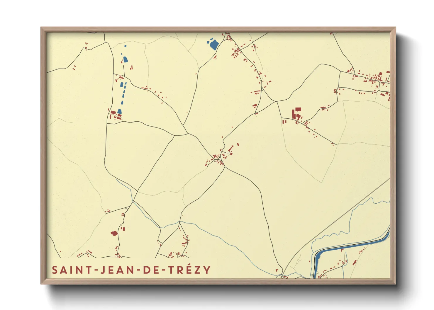 Une affiche de carte sur Saint-Jean-de-Trézy