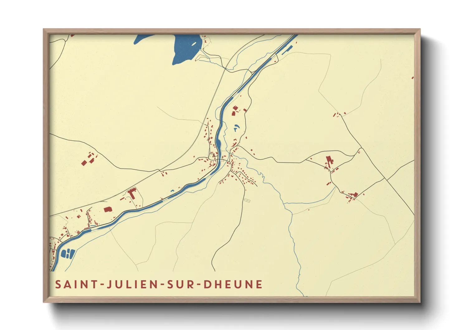 Une affiche de carte sur Saint-Julien-sur-Dheune