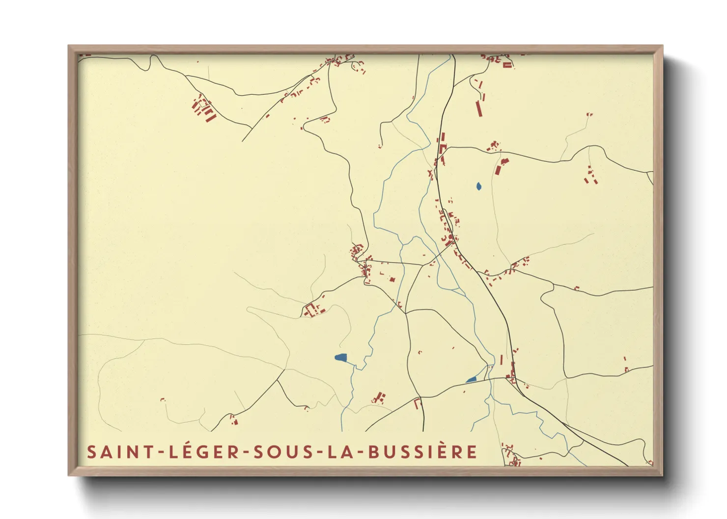Une affiche de carte sur Saint-Léger-sous-la-Bussière