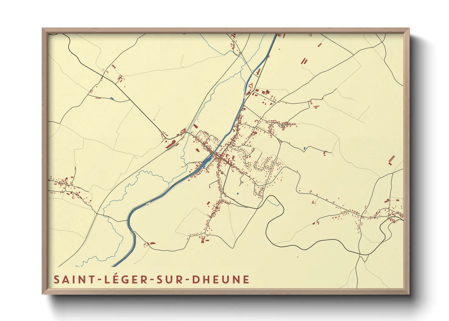 Une affiche de carte sur Saint-Léger-sur-Dheune