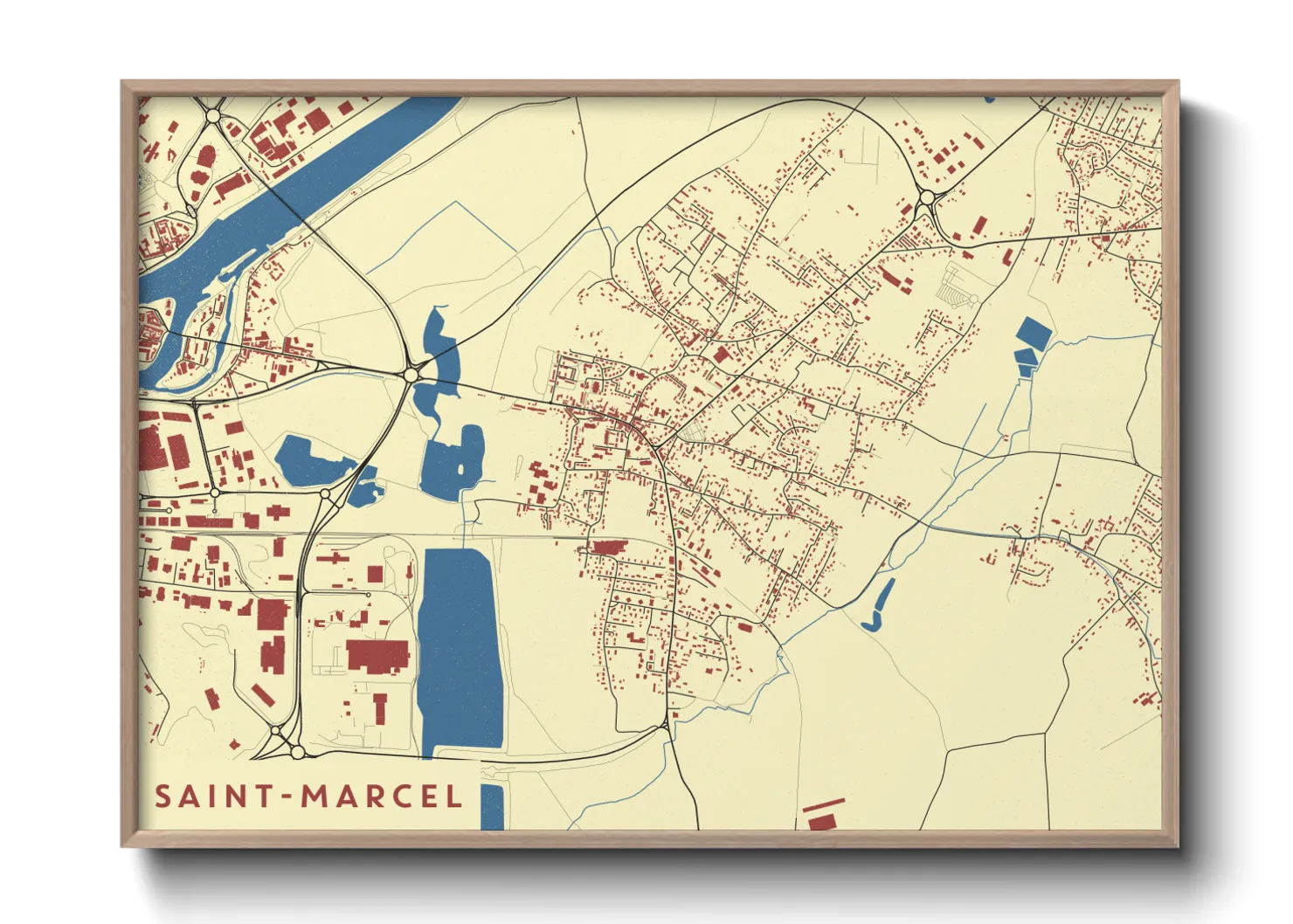 Une affiche de carte sur Saint-Marcel