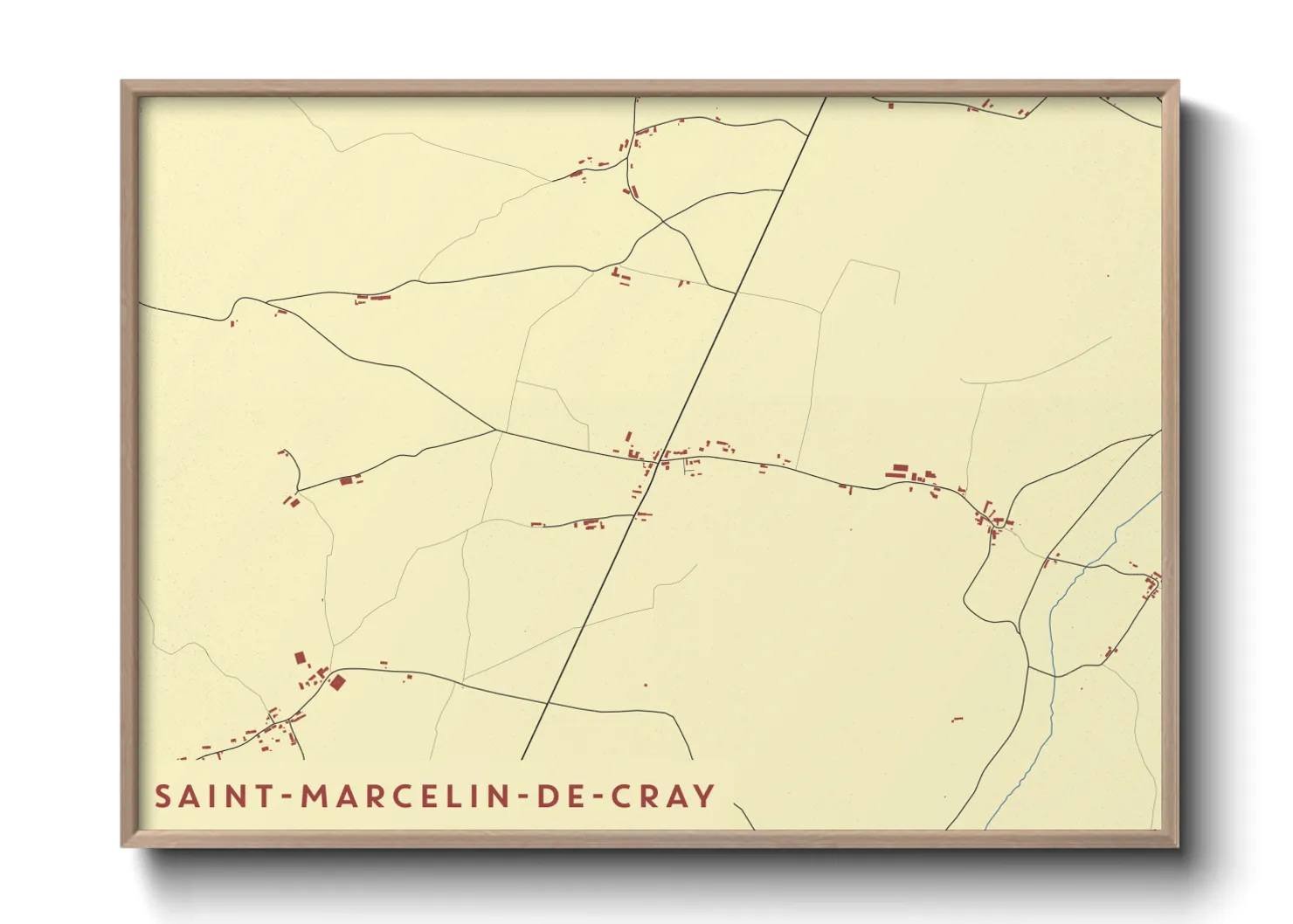 Une affiche de carte sur Saint-Marcelin-de-Cray