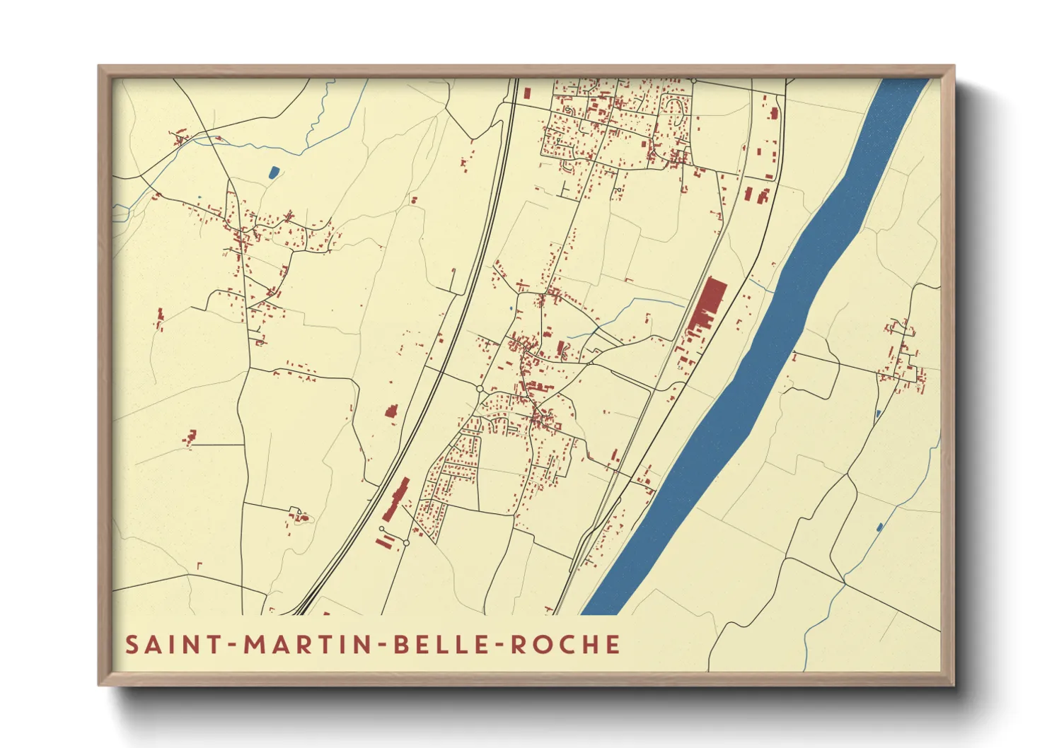 Une affiche de carte sur Saint-Martin-Belle-Roche