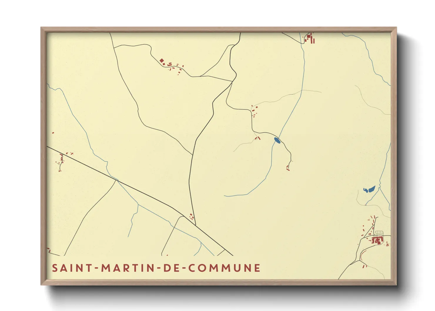 Une affiche de carte sur Saint-Martin-de-Commune