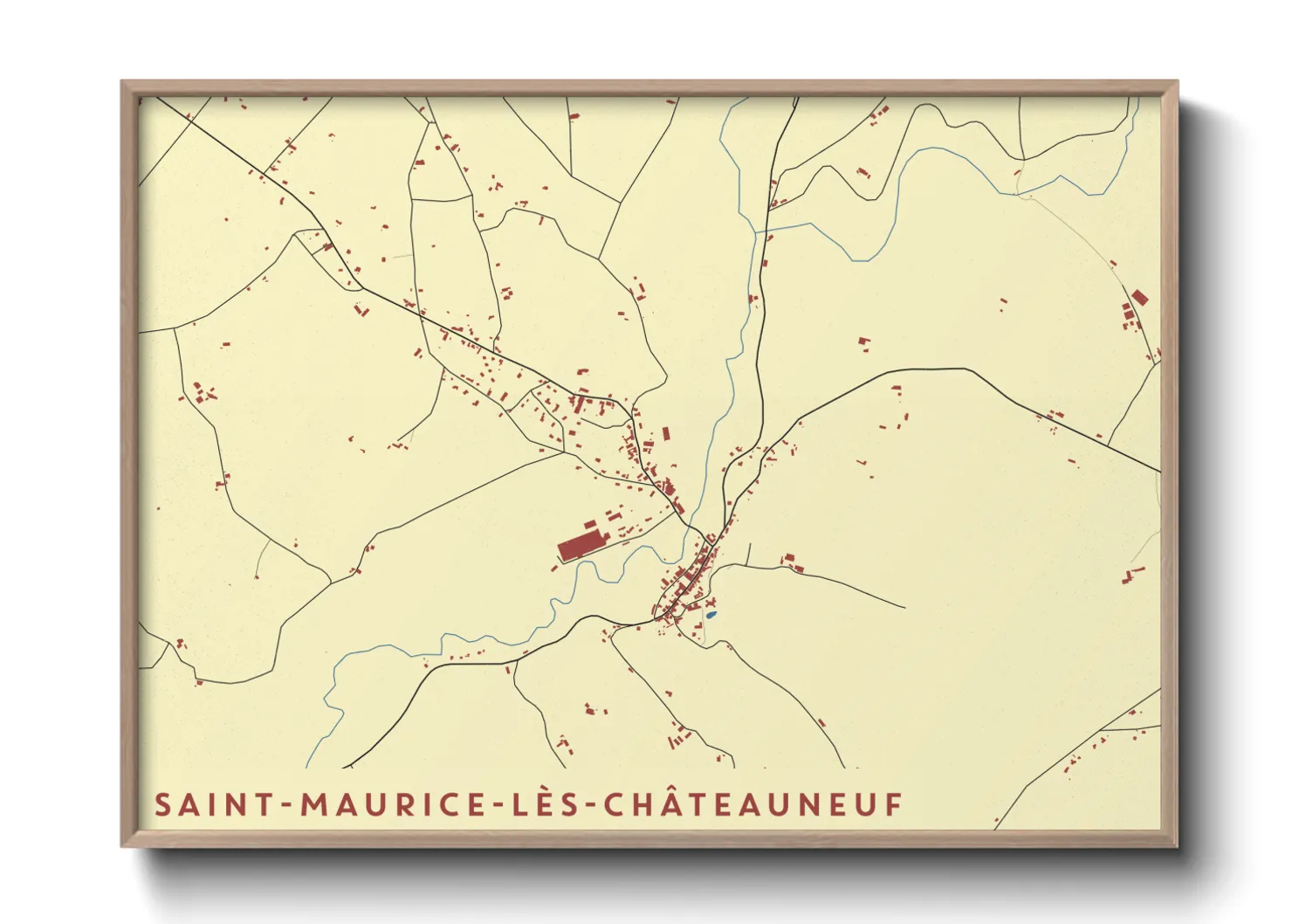 Une affiche de carte sur Saint-Maurice-lès-Châteauneuf