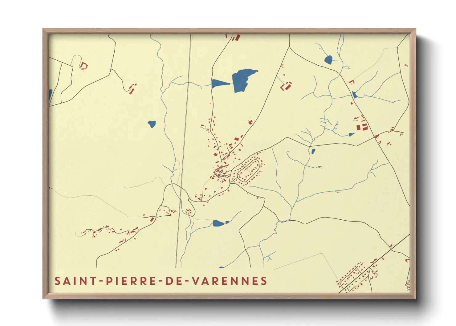 Une affiche de carte sur Saint-Pierre-de-Varennes