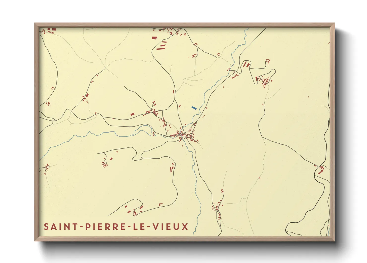Une affiche de carte sur Saint-Pierre-le-Vieux