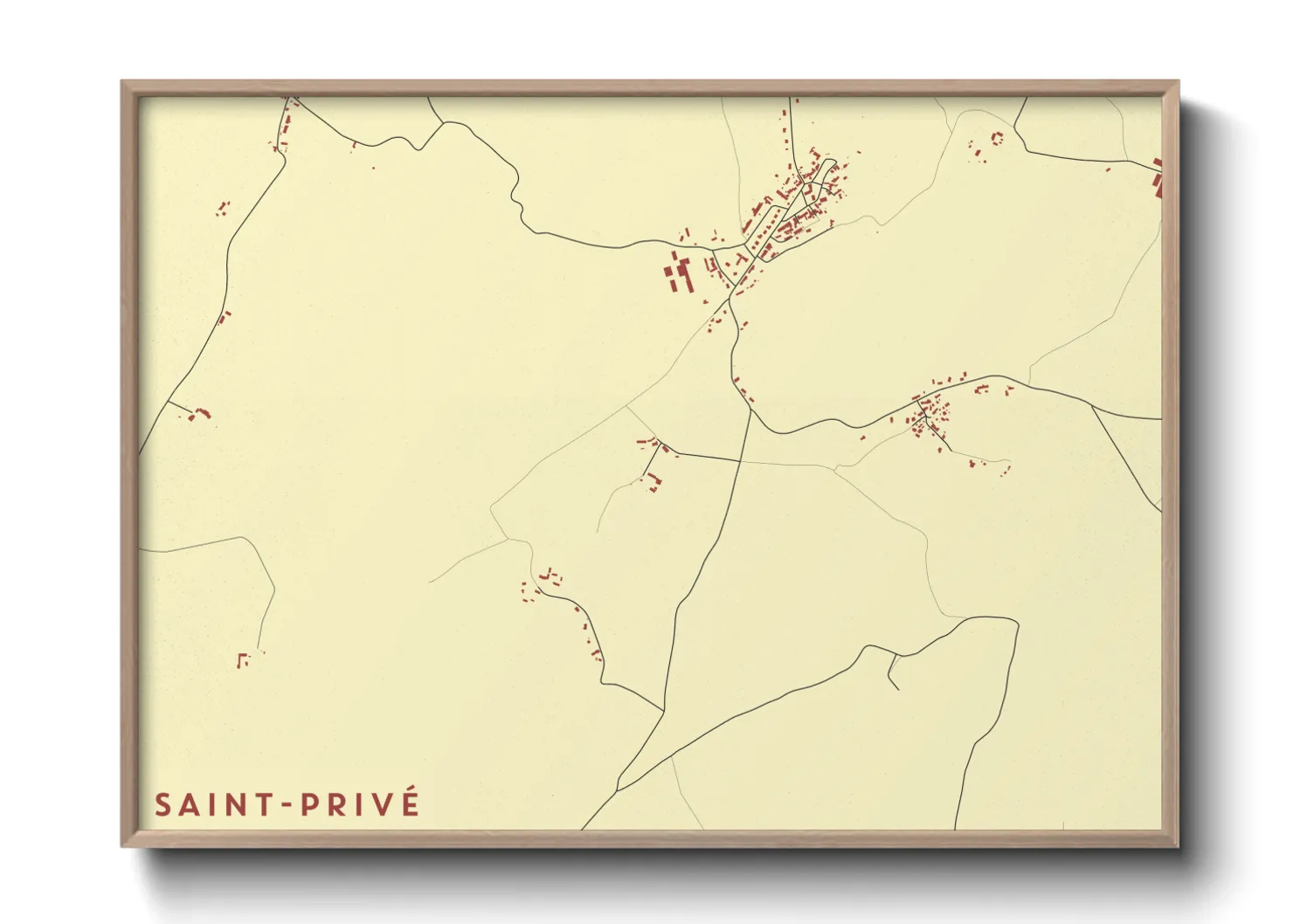 Une affiche de carte sur Saint-Privé