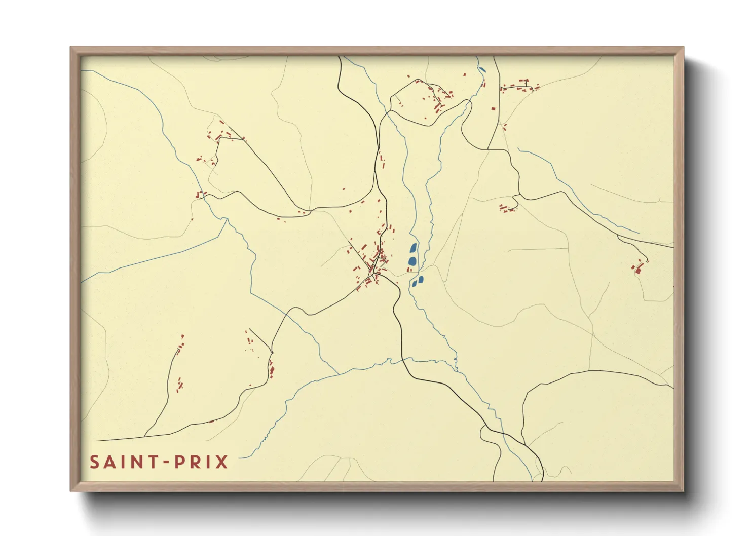 Une affiche de carte sur Saint-Prix