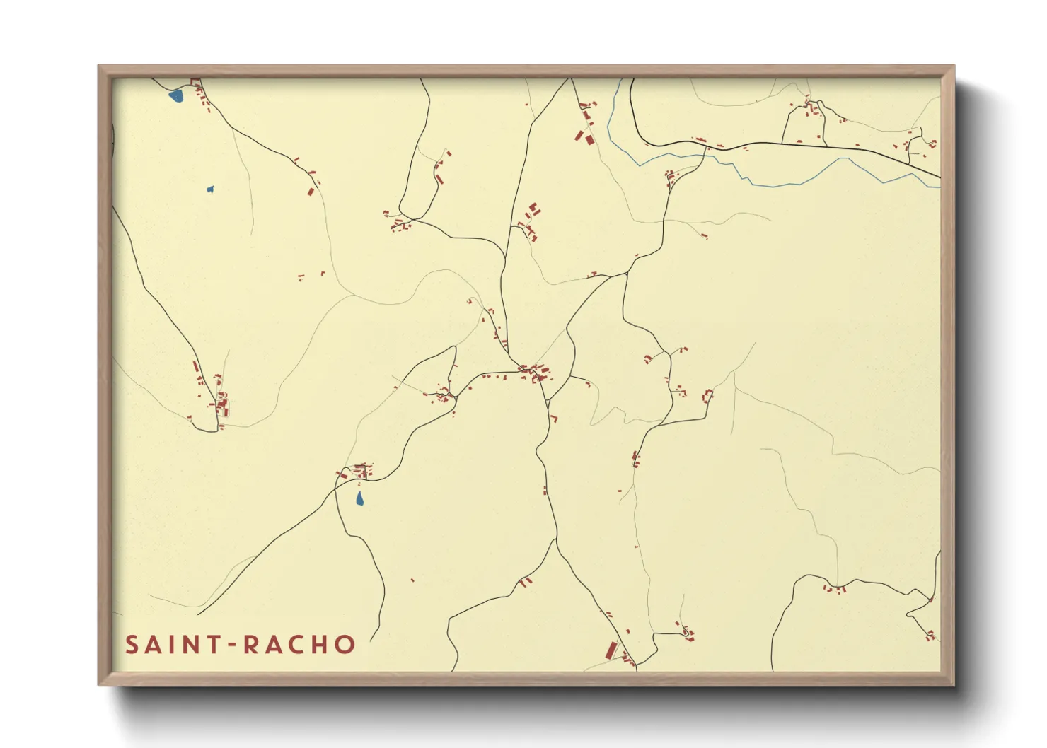 Une affiche de carte sur Saint-Racho