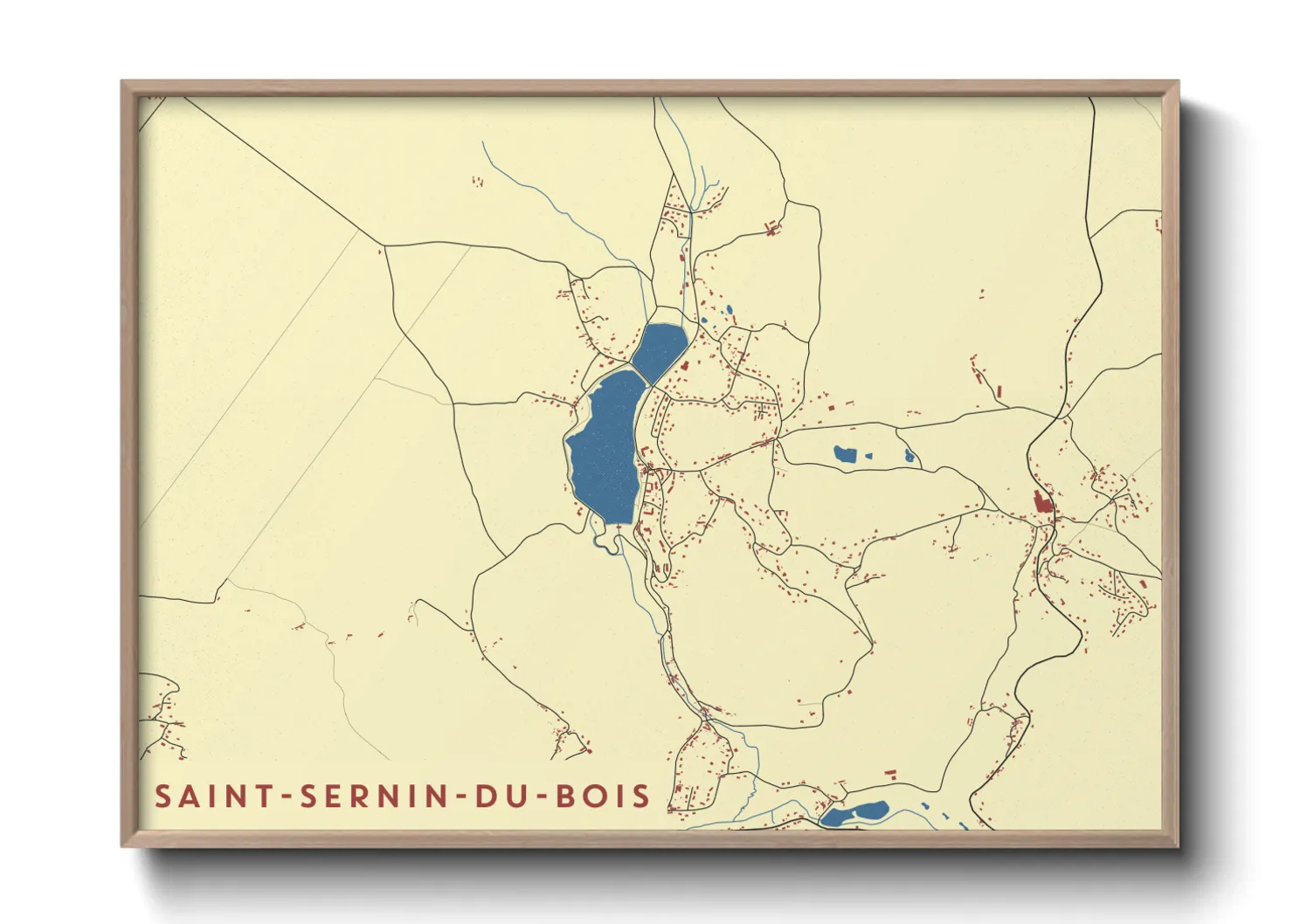 Une affiche de carte sur Saint-Sernin-du-Bois