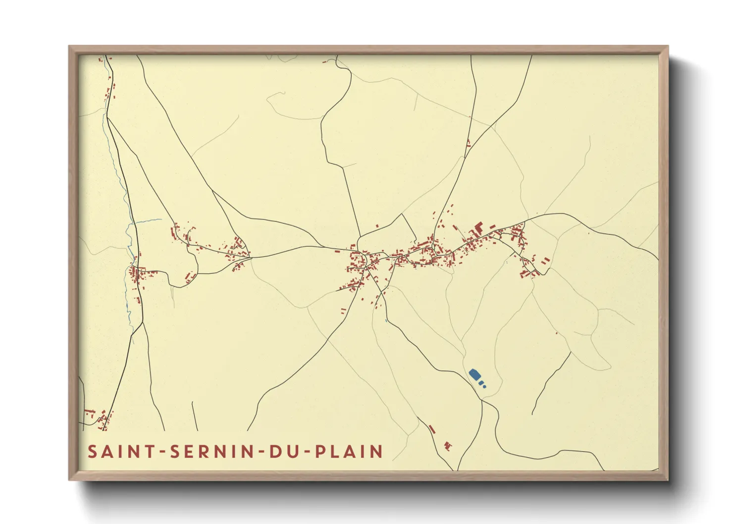 Une affiche de carte sur Saint-Sernin-du-Plain