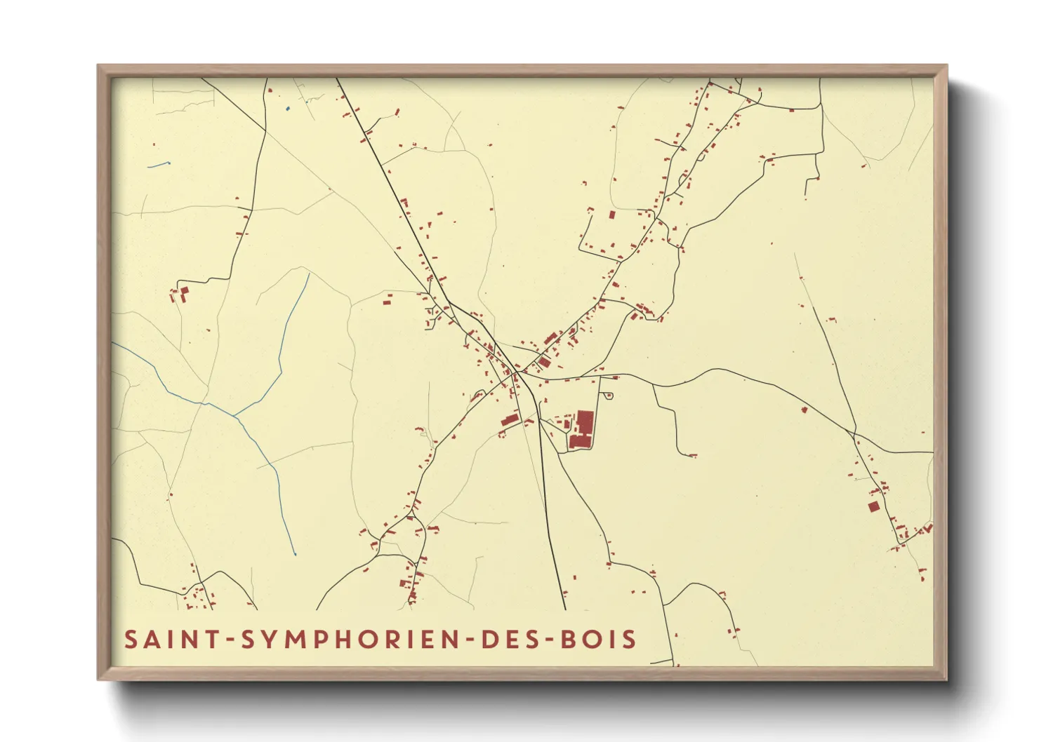 Une affiche de carte sur Saint-Symphorien-des-Bois