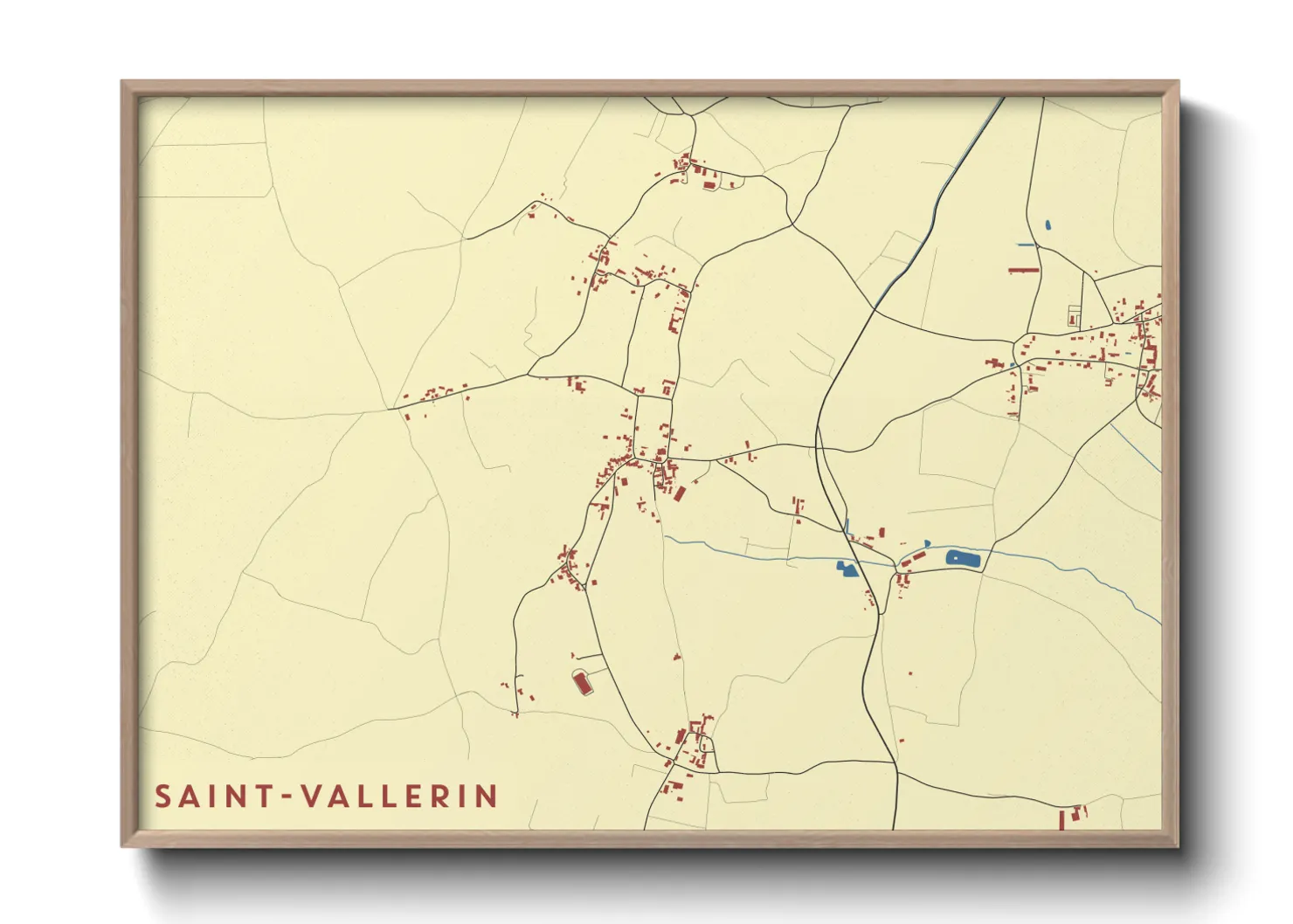 Une affiche de carte sur Saint-Vallerin