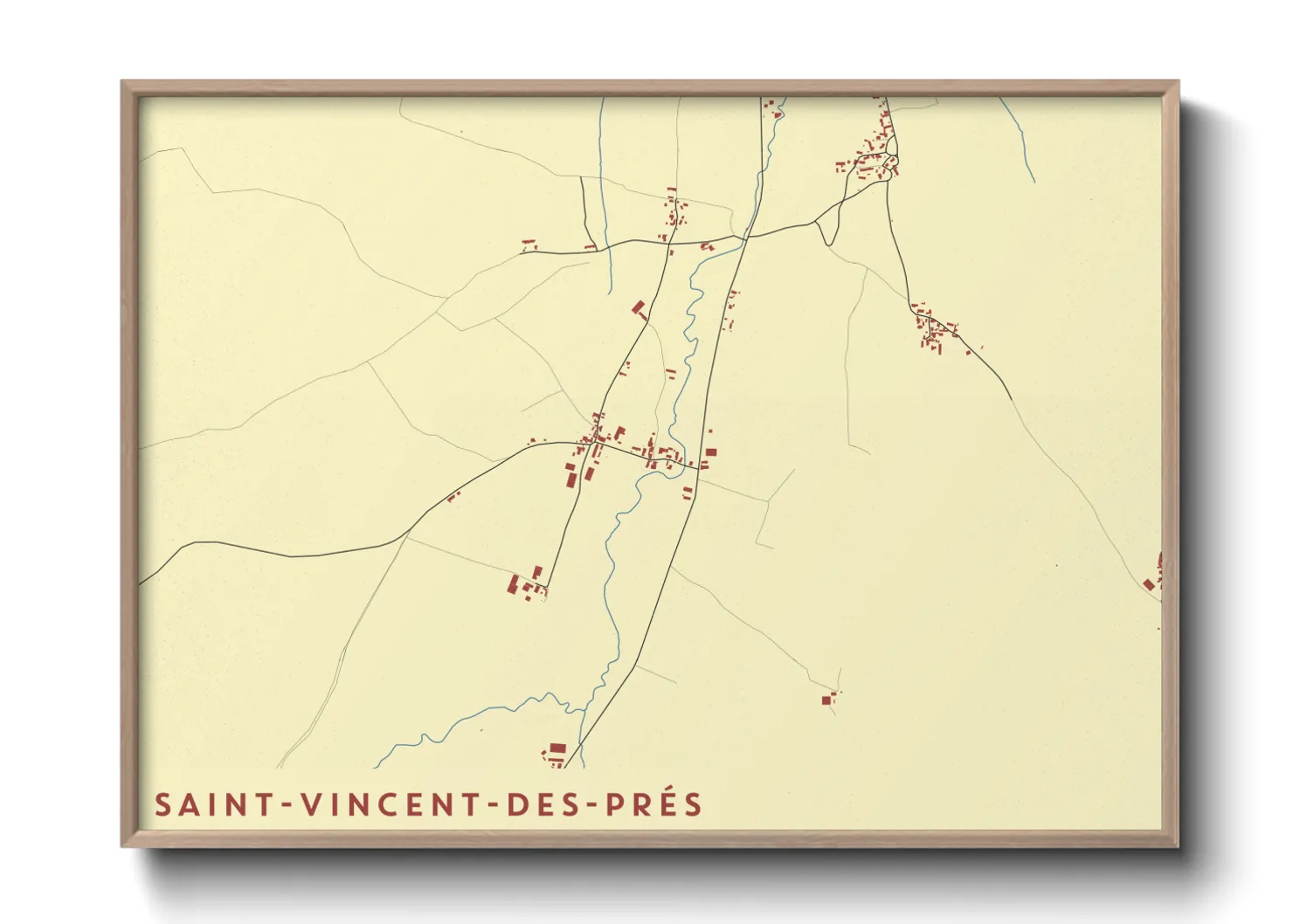 Une affiche de carte sur Saint-Vincent-des-Prés