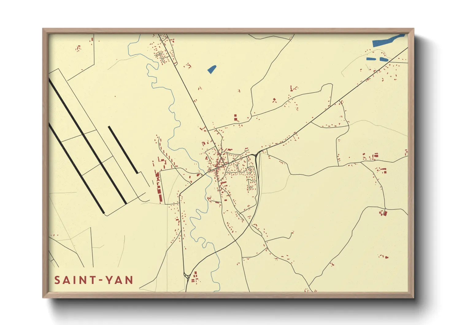 Une affiche de carte sur Saint-Yan