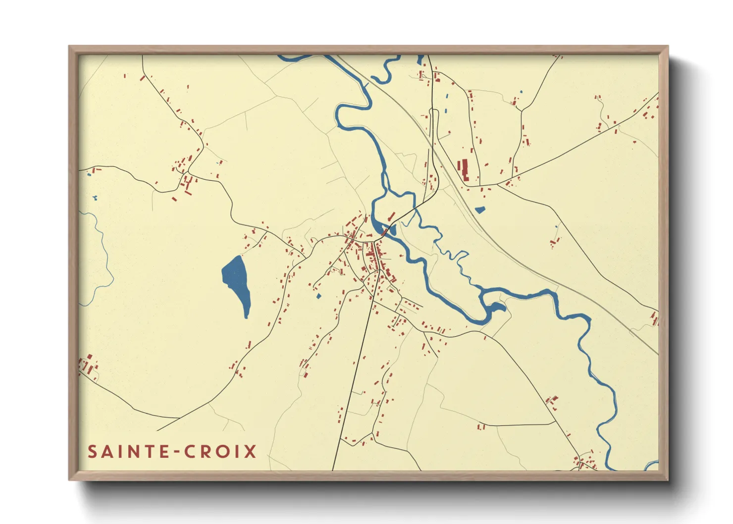 Une affiche de carte sur Sainte-Croix