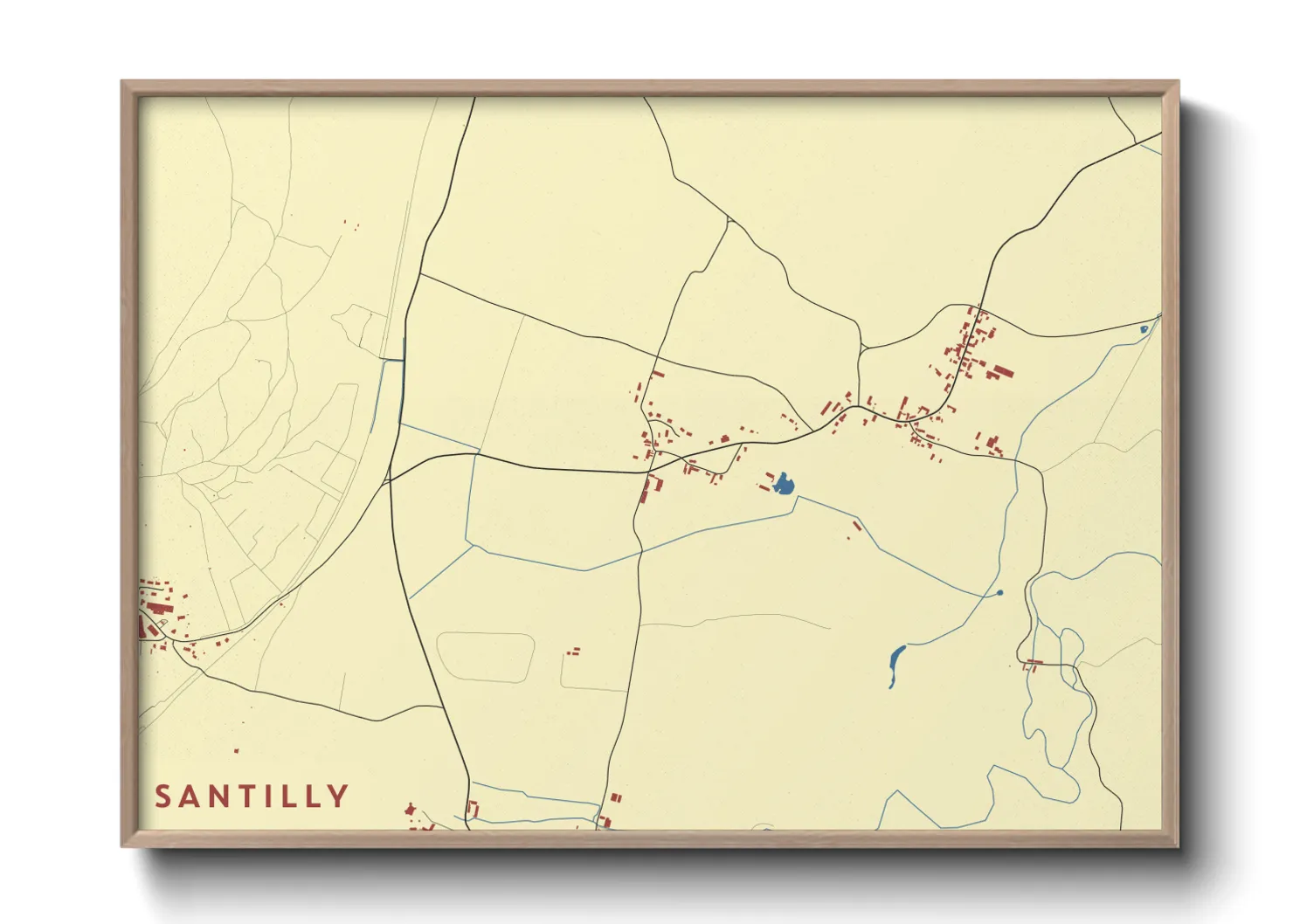 Une affiche de carte sur Santilly