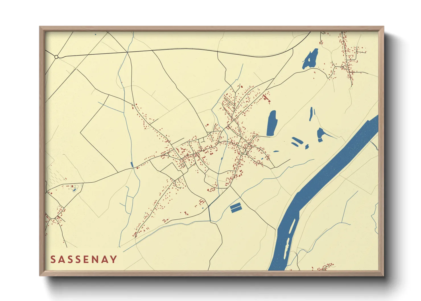 Une affiche de carte sur Sassenay