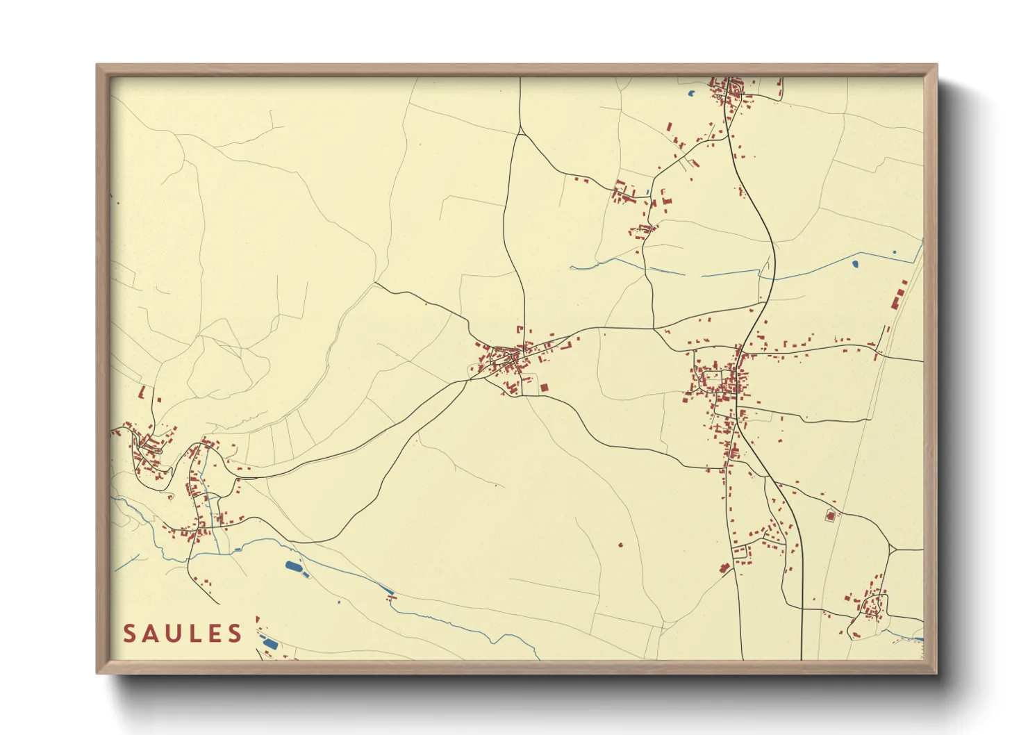 Une affiche de carte sur Saules